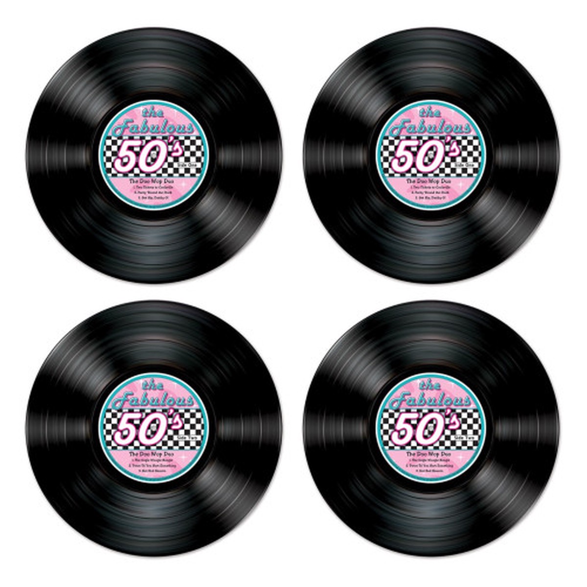 50's Retro Cutouts Wall Decoration Props - 13.5" - Pack of 48