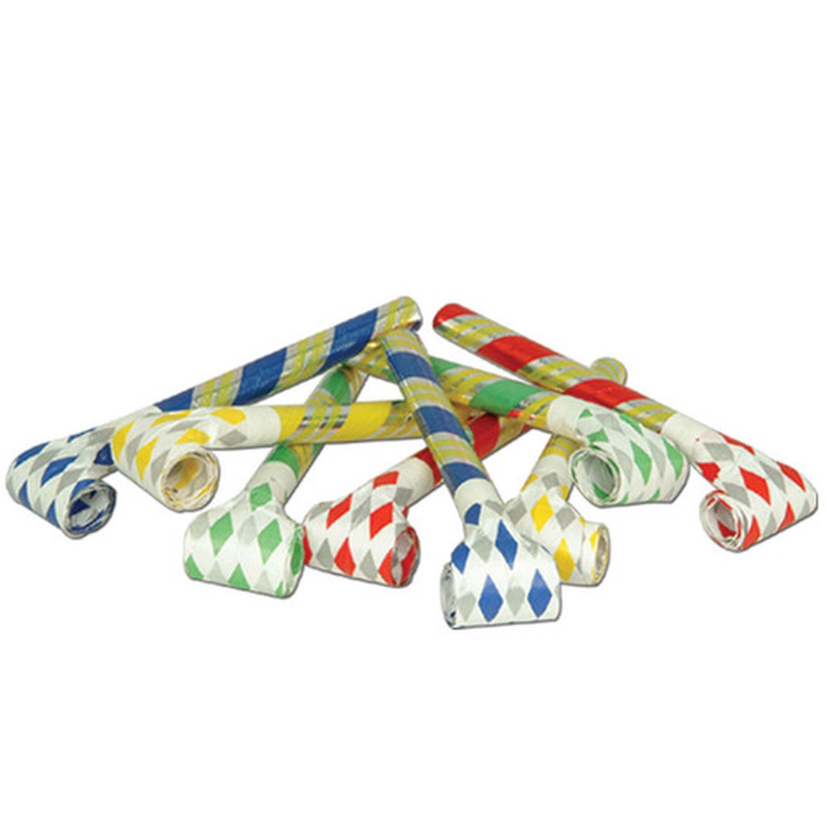 Club Pack of 12 Red and Blue Noiseless Super-Tube Blowout Party Favors 16"
