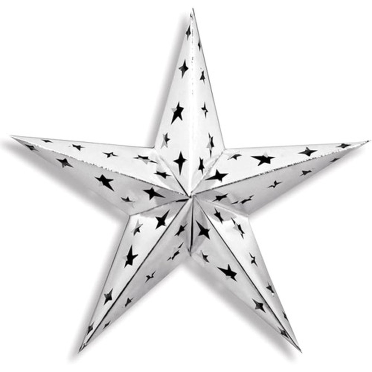 Dimensional Die-Cut Foil Star Party Decoration - 12" - Silver - Pack of 12