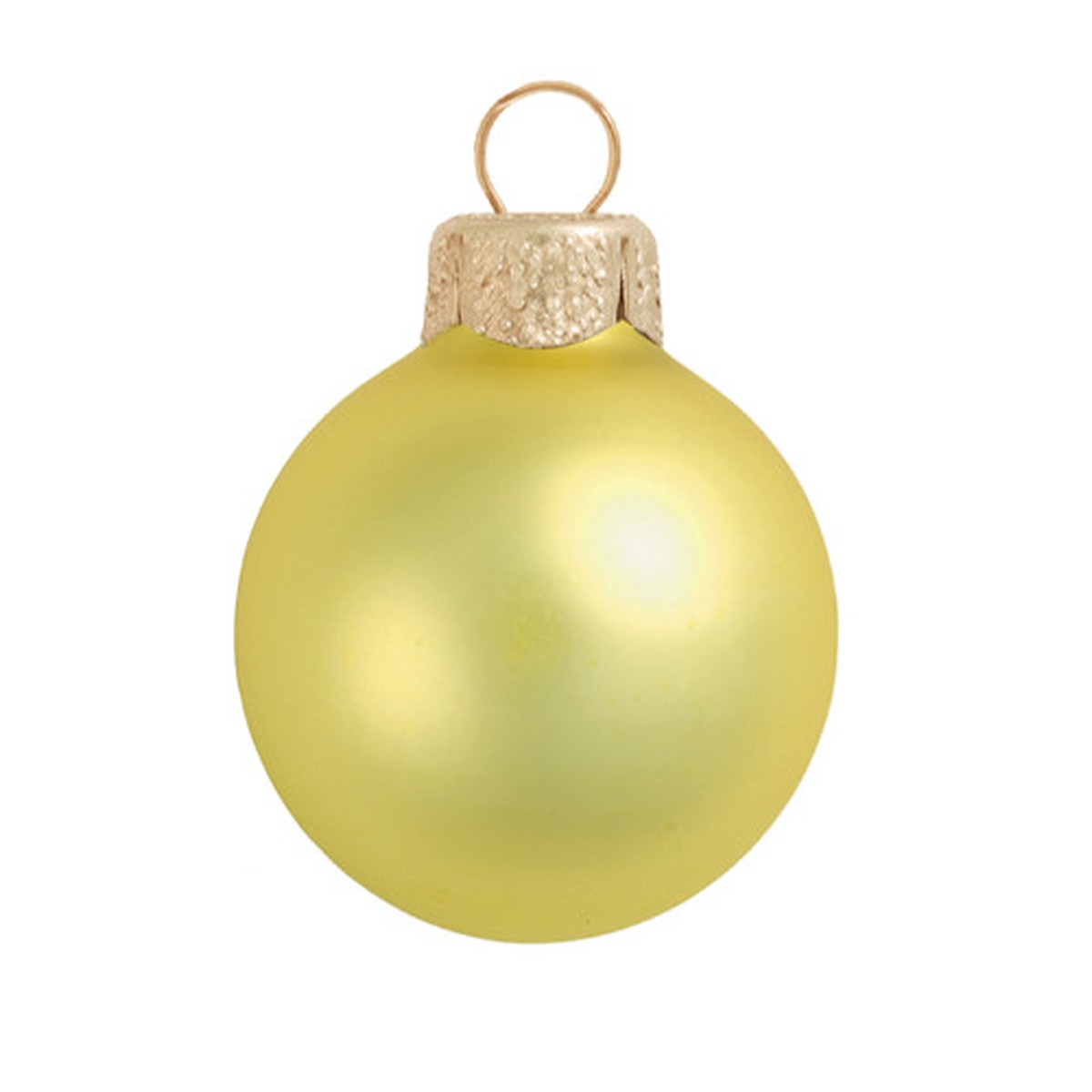 Large Matte Finish Glass Christmas Ball Ornaments - 6" (150mm) - Soft Yellow - 2ct