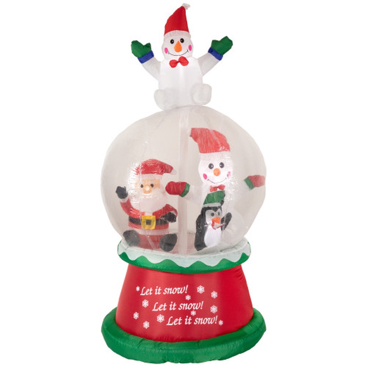 Lighted Inflatable Santa and Friends Snow Globe Outdoor Christmas Decoration - 6.75'