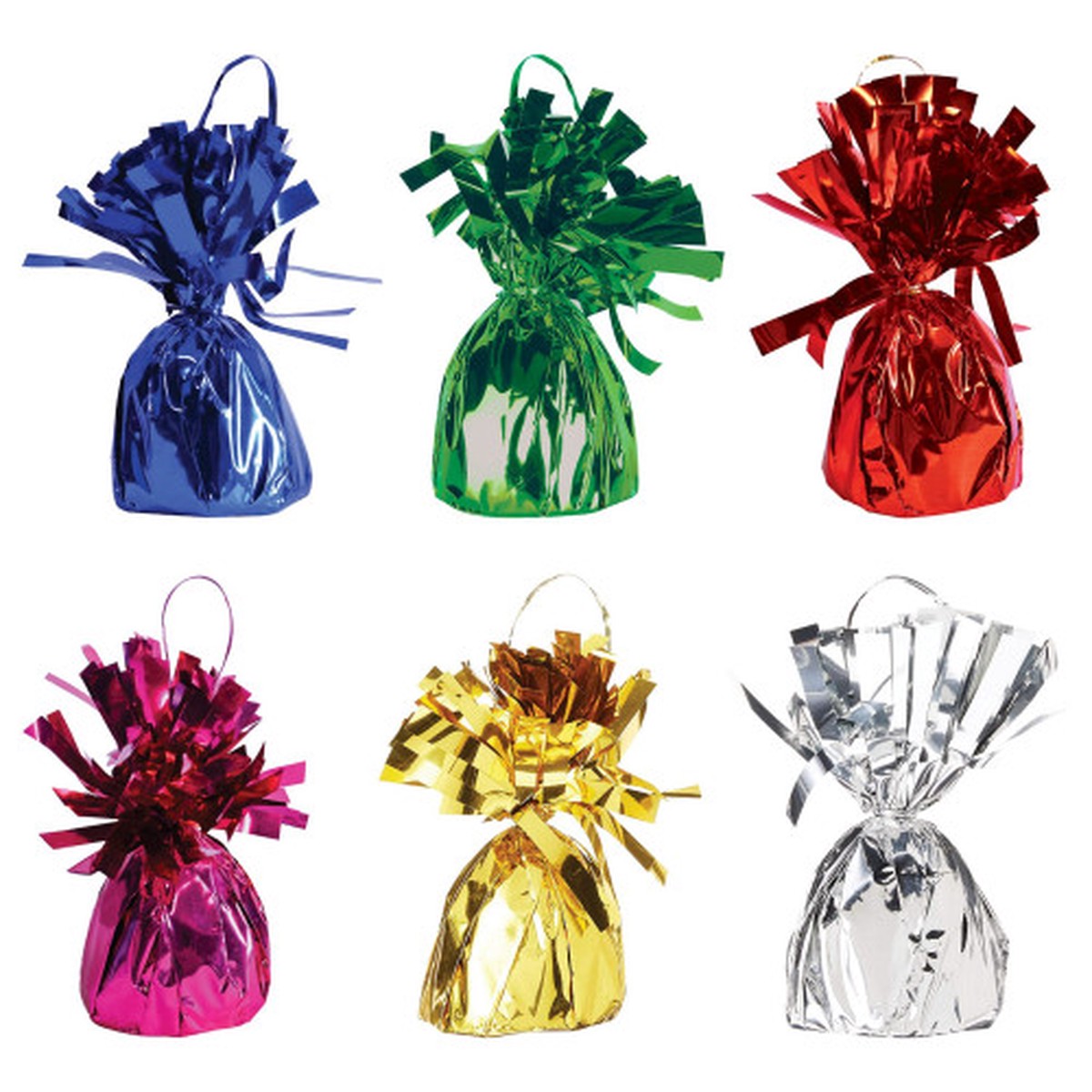 Metallic Wrapped Balloon Weight Party Accessory - 6 oz - Multi Color - Pack of 12
