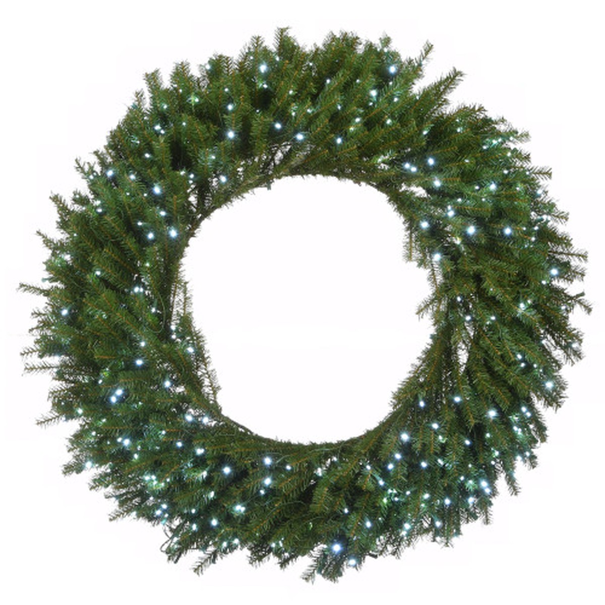 Pre-Lit Norwood Fir Artificial Christmas Wreath, 48-Inch, White LED Lights