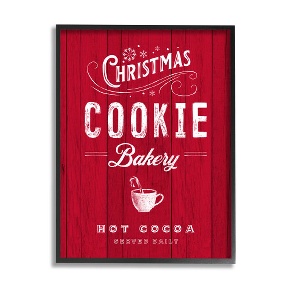 Red and White Christmas Cookie Bakery Festive Cocoa Rectangular Framed Wall Art 30" x 24"