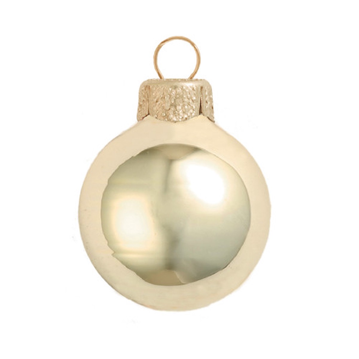 Shiny Finish Glass Christmas Ball Ornaments - 4" (100mm) - Champagne Gold - 6ct