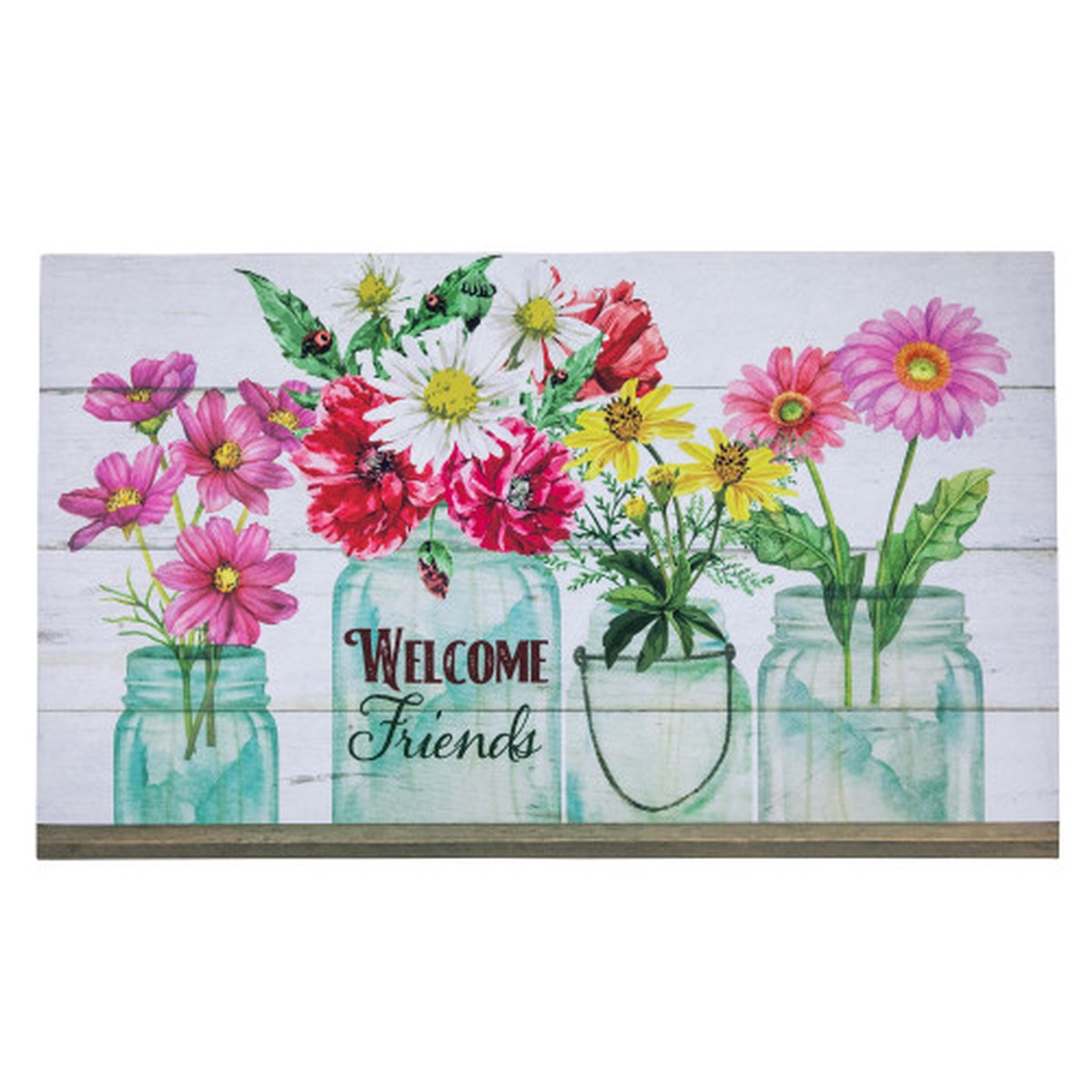 Welcome Friends Spring Bouquet Doormat 18″ x 30″