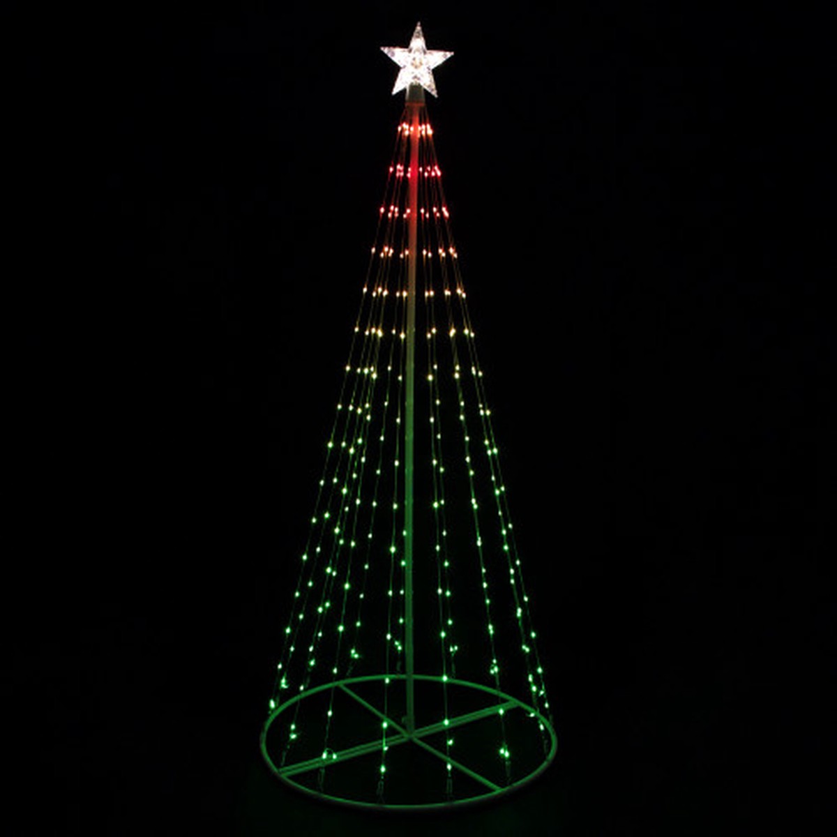 6' LED Lighted Color Changing Multiple Function Outdoor Christmas Cone Tree