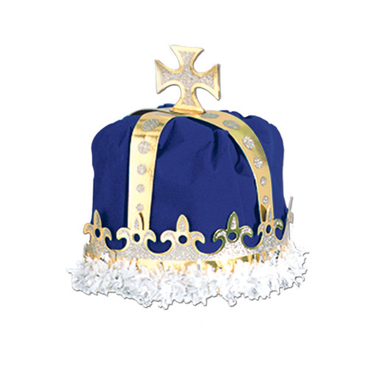 Club Pack of 12 Blue Royal King's Crown Party Hats