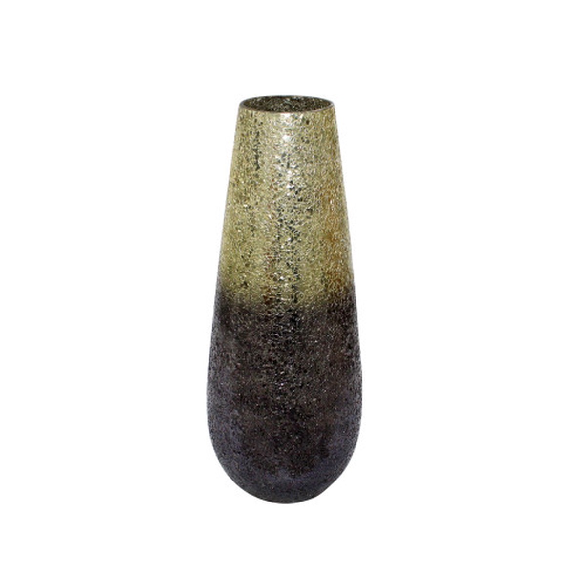 Crackled Glass Vase - 18" - Silver and Gray