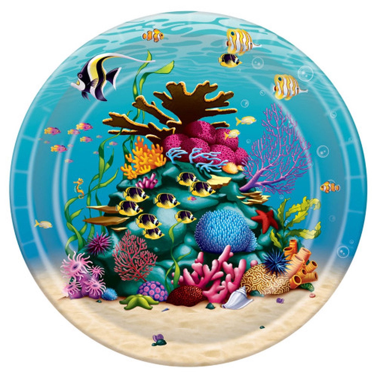 Disposable Under The Sea Party Dinner Plates - 9" - Multicolor - Pack of 96