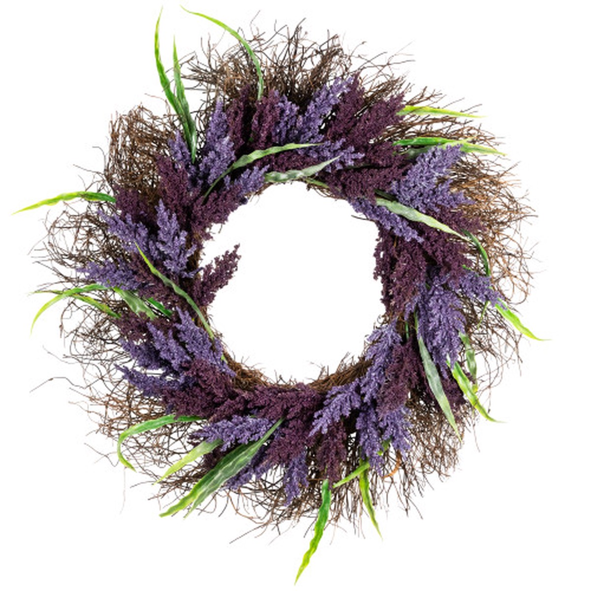 Lavender Spiral Artificial Vine Wreath, 22-Inch, Unlit