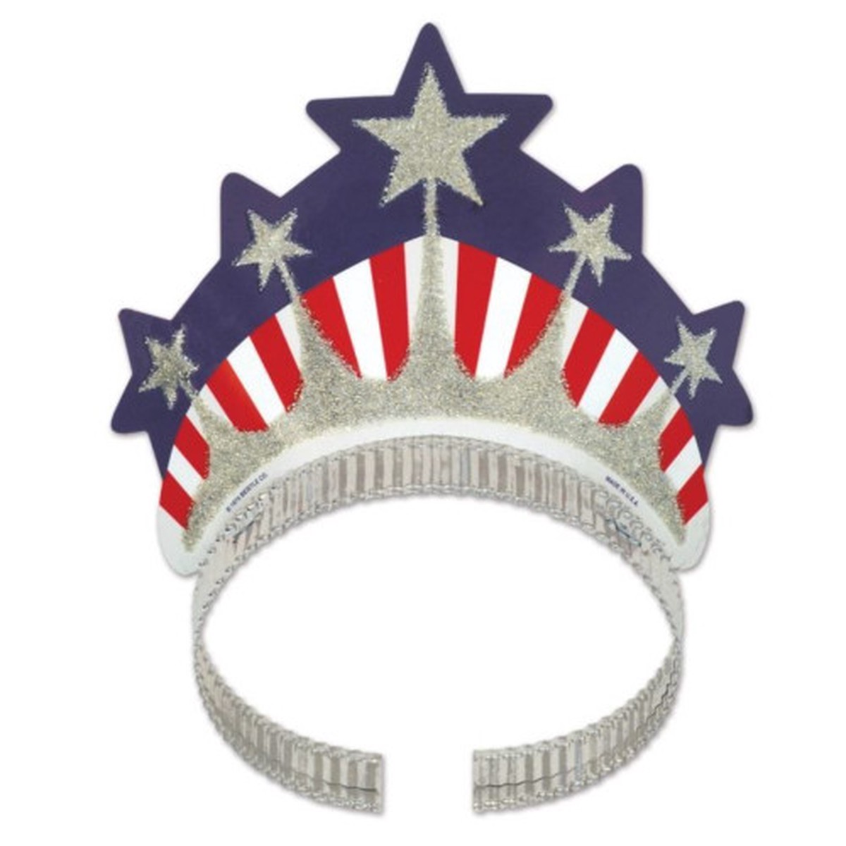 Miss Liberty Tiara Party Favors - Red Blue and Silver - One Size - Pack of 72