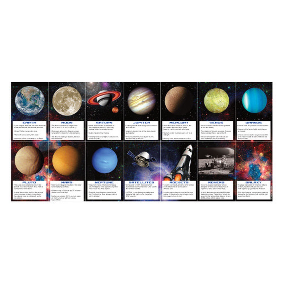 Pack of 168 Vibrantly Colored Space Blast Fact Party Favors Card 4"