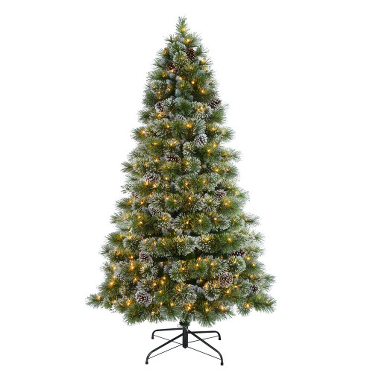 Pre-lit Frosted Medium Boulder Artificial Christmas Tree - 7.5 - Clear Lights
