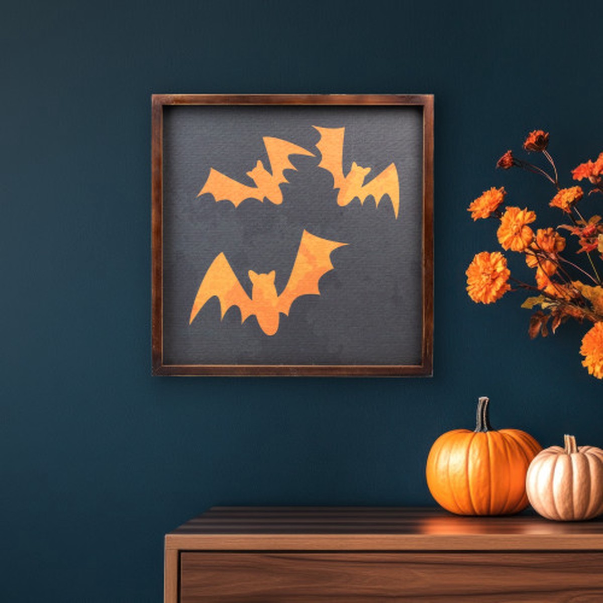 15.75" Halloween Bat Silhouettes Wall Hanging Decoration