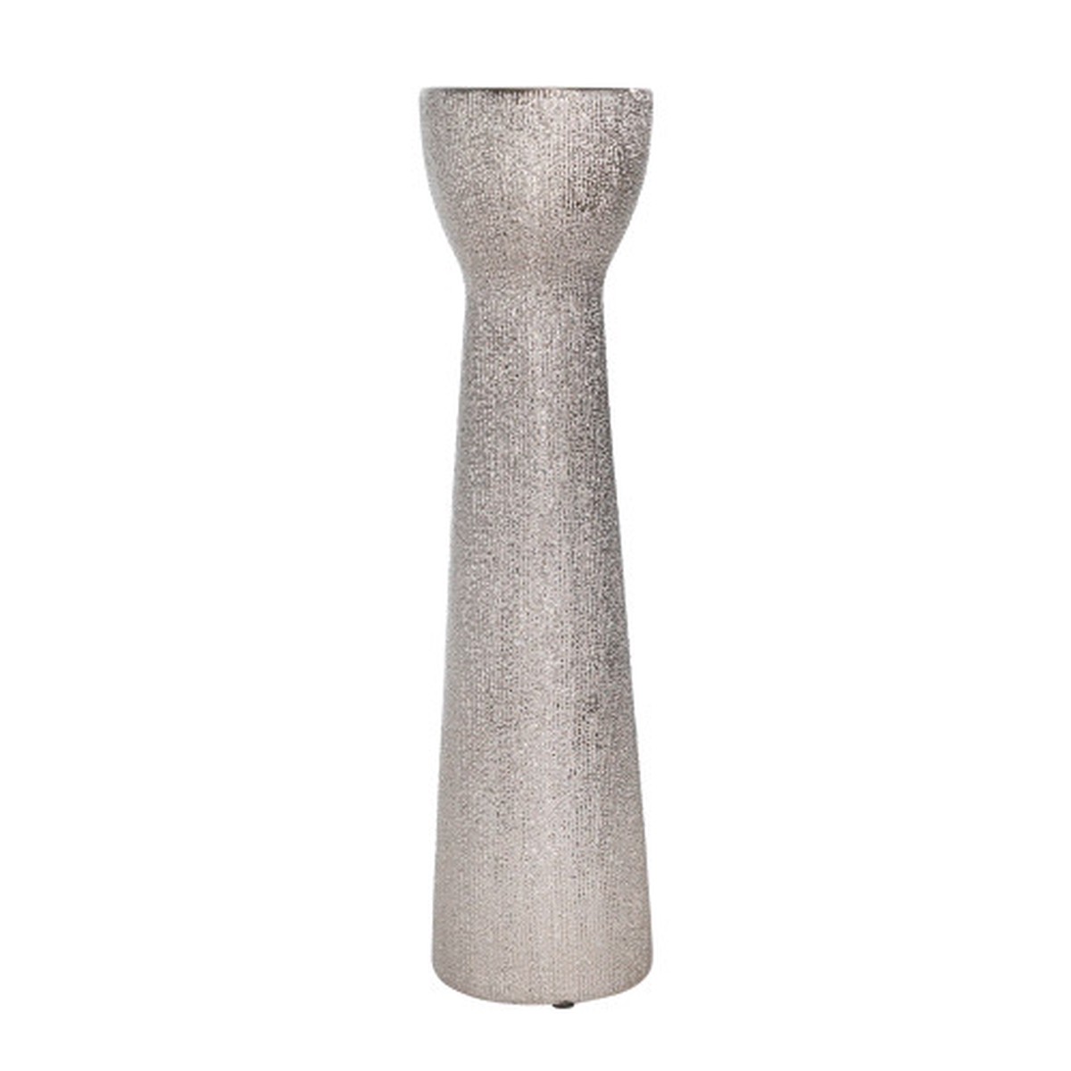 16" Silver Glam Beaded Decorative Candle Holder