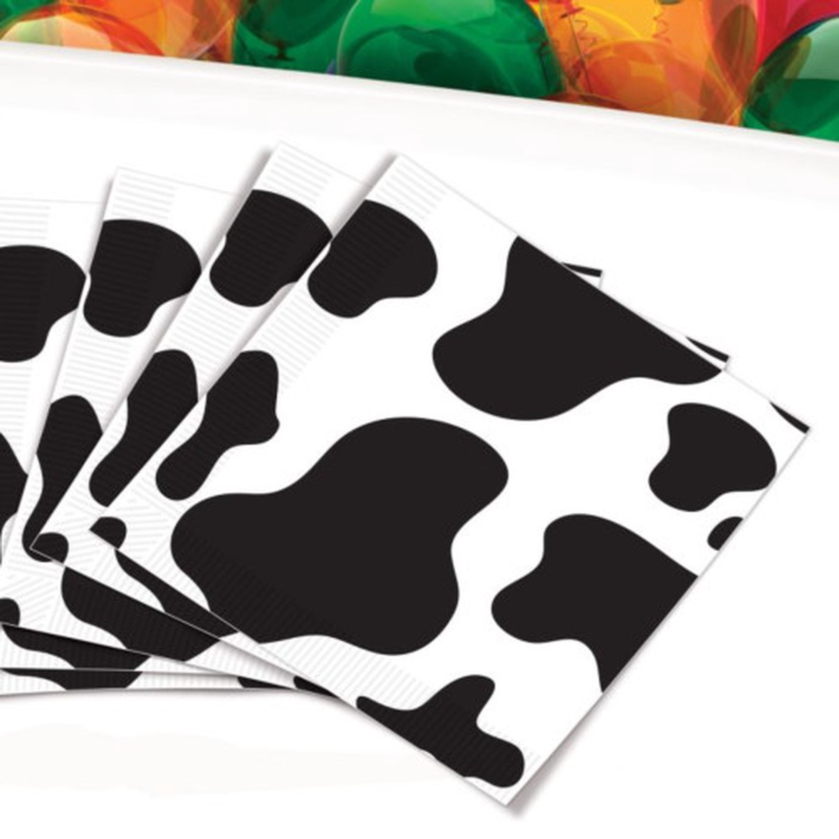 2-Ply Disposable Cow Print Luncheon Party Napkins - 5"- Black and White - Pack of 192