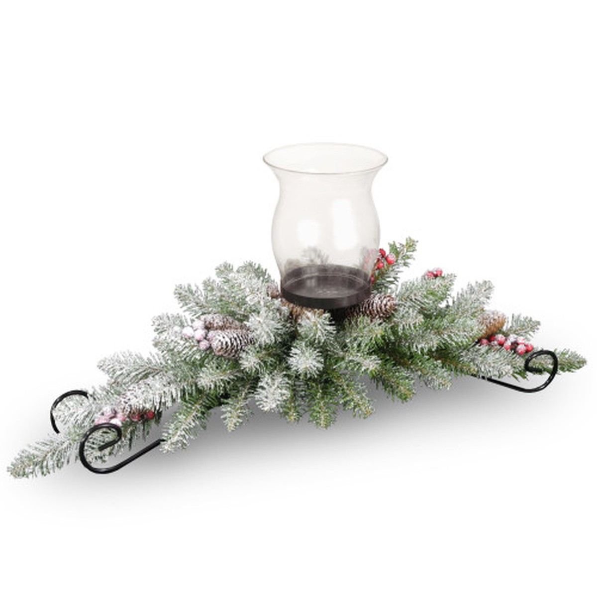 30" Dunhill Fir Artificial Christmas Centerpiece and Candle Holder