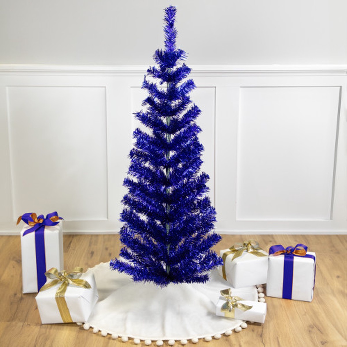 4' Artificial Tinsel Christmas Tree - Deep Blue - Unlit