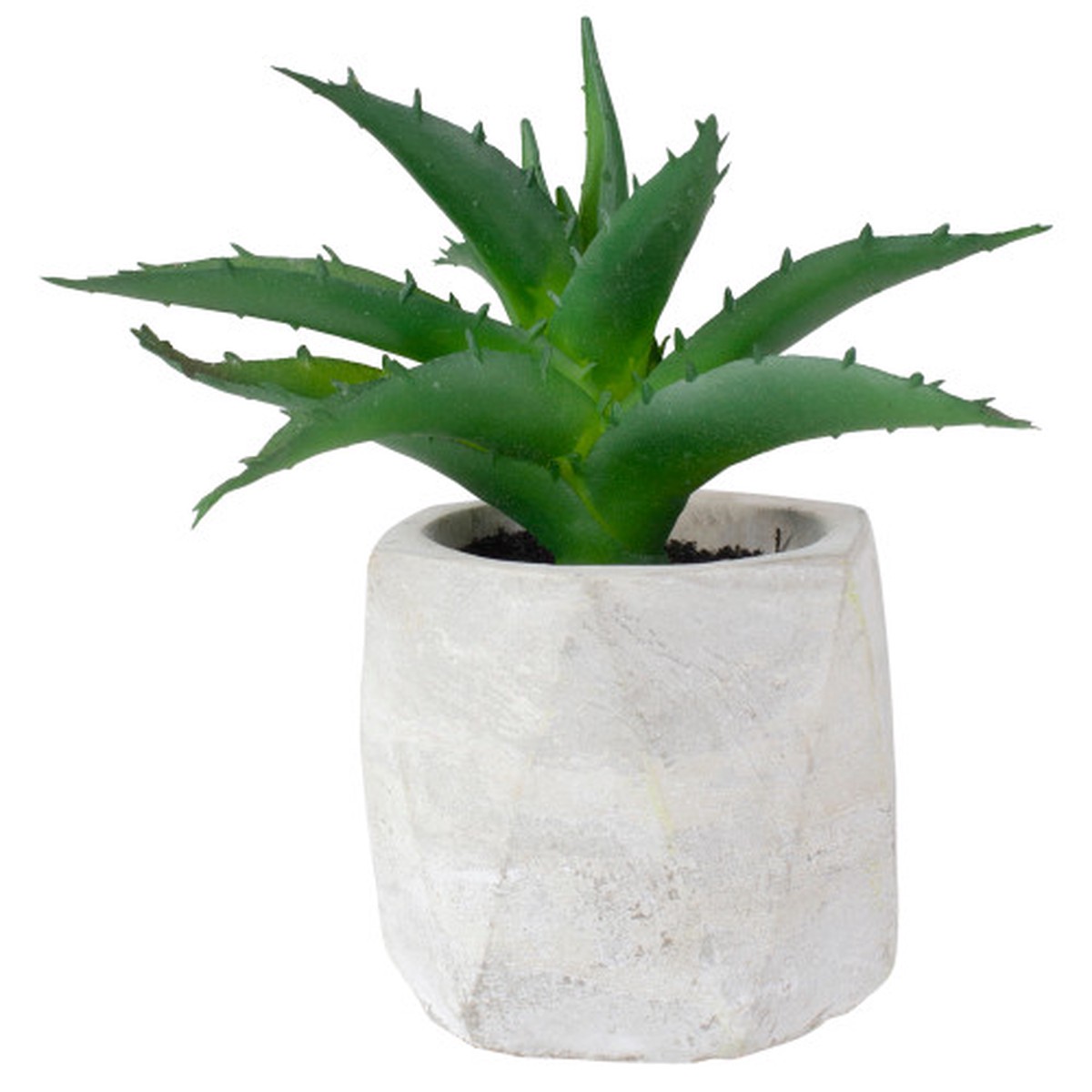 Artificial Potted Aloe Succulent in Cement Pot - 6"