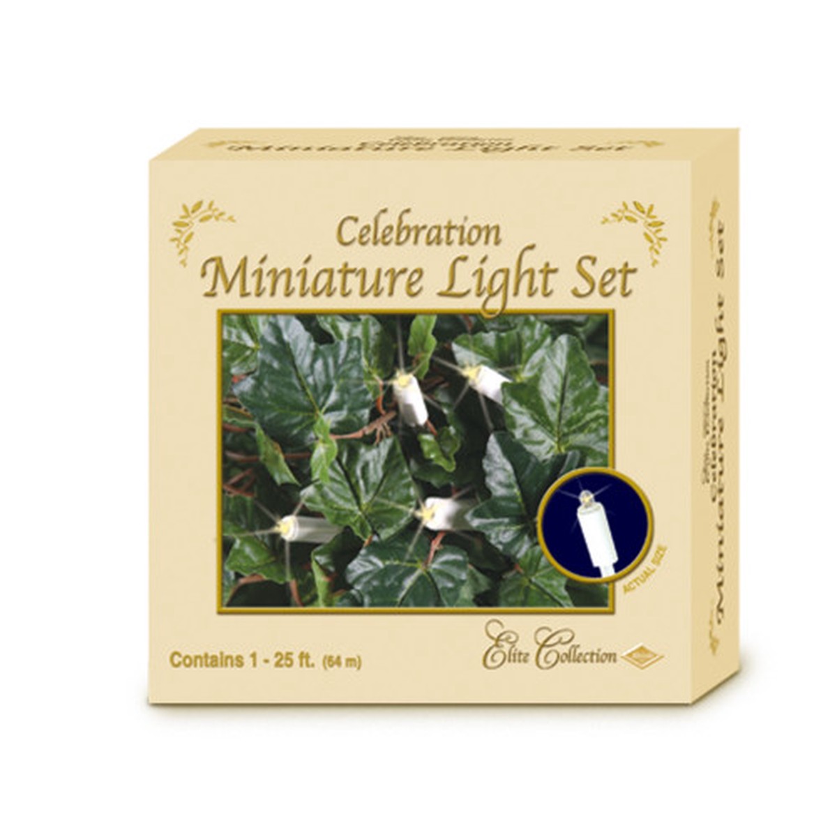 Clear Elite Celebration Mini Christmas Light Set - 25ft White Wire - 100ct