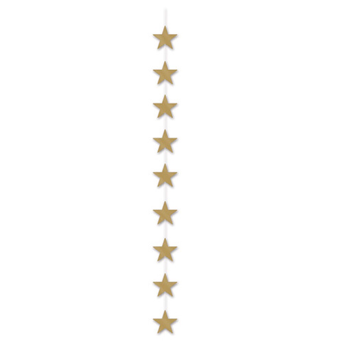 Club Pack of 12 Metallic Gold Star Stringer Hanging Party Decorations 6.5'