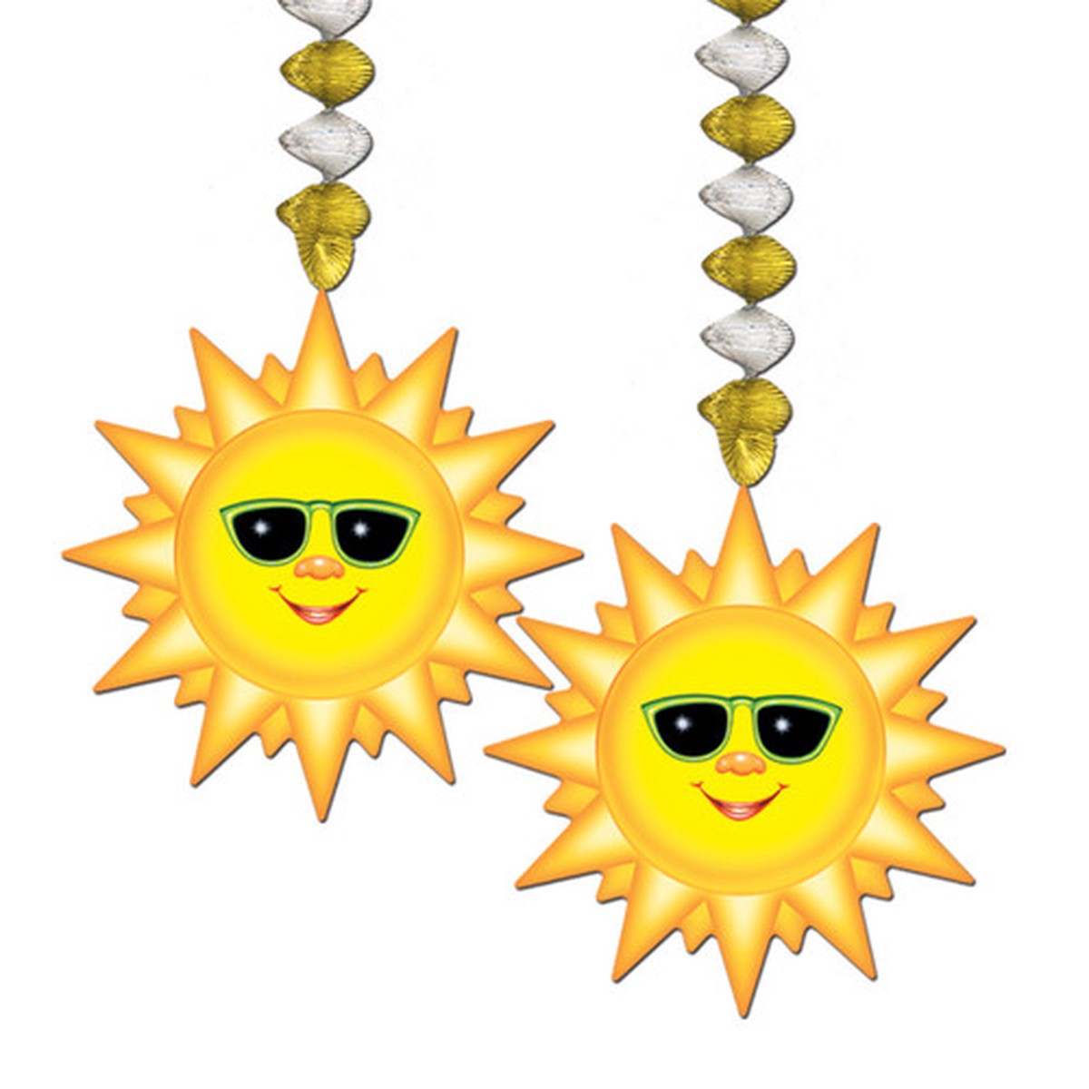 Club Pack of 24 Metallic Gold and Silver Sunburst Dangler Hanging Decors 30"