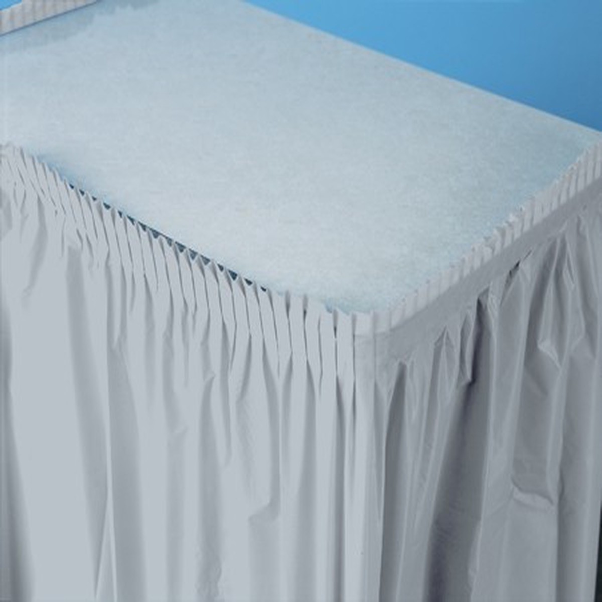 Disposable Pleated Picnic Party Table Skirts - 14' - Pack of 6 - Silver