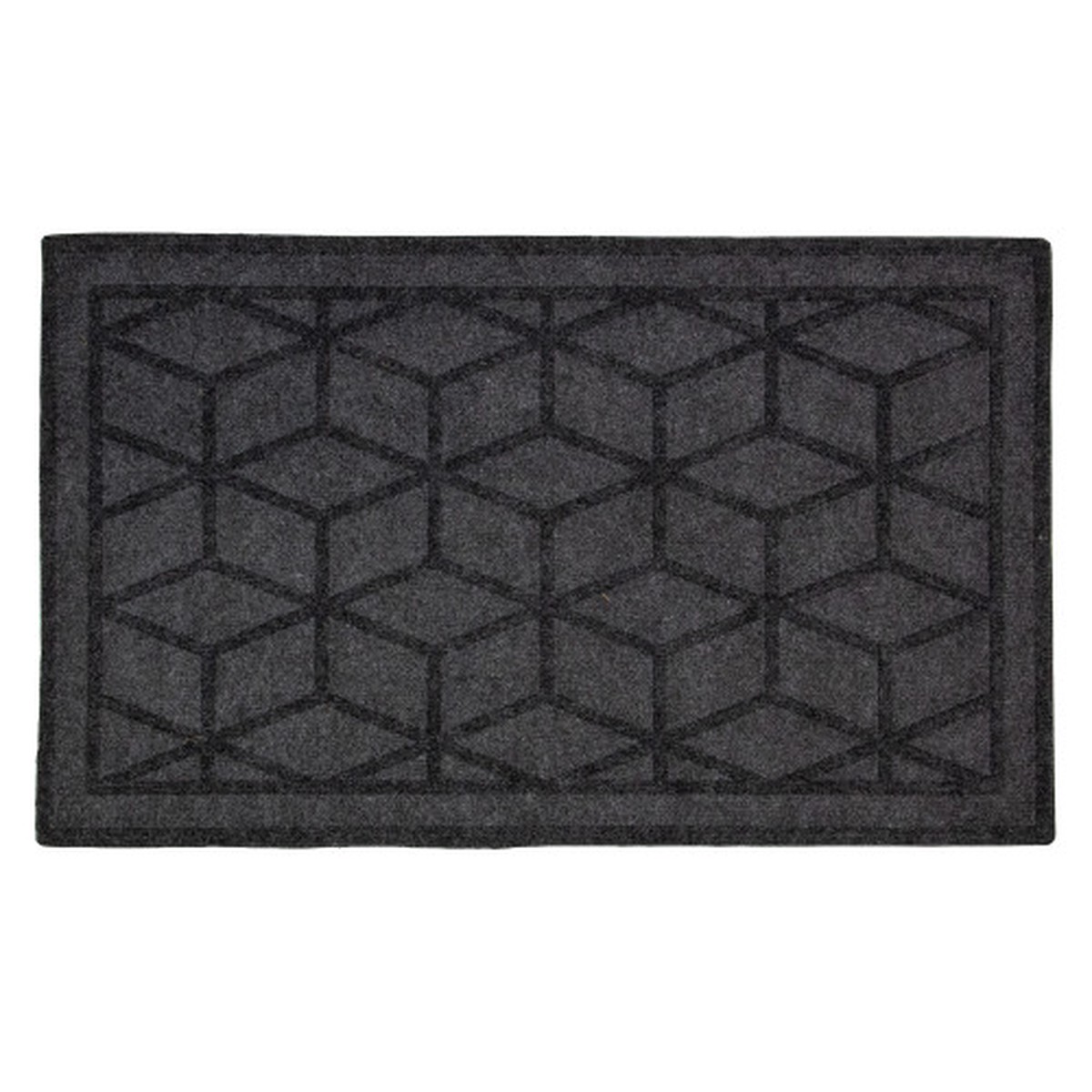 Gray Diamond Patterned Rectangular Coir Doormat 18" x 30"