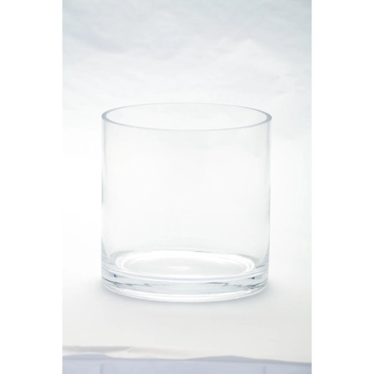 Handblown Circular Glass Floral Vase - 6" - Clear