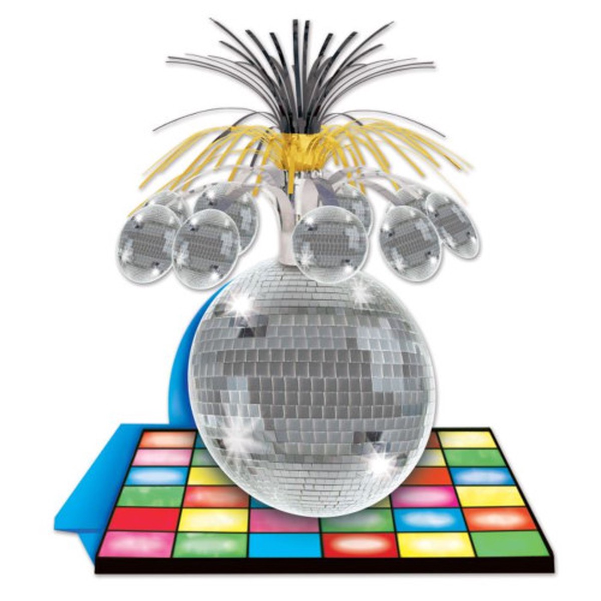 Metallic Disco Ball Party Centerpieces - 13" - Pack of 12