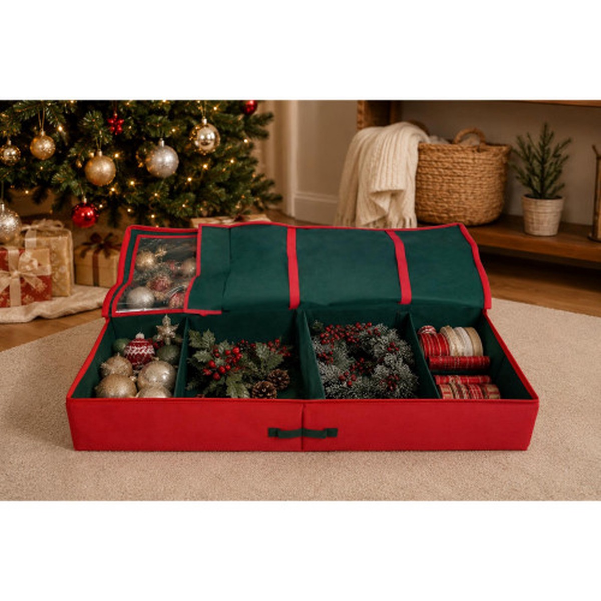 Multipurpose Christmas Decoration Zippered Storage Bag - 38"