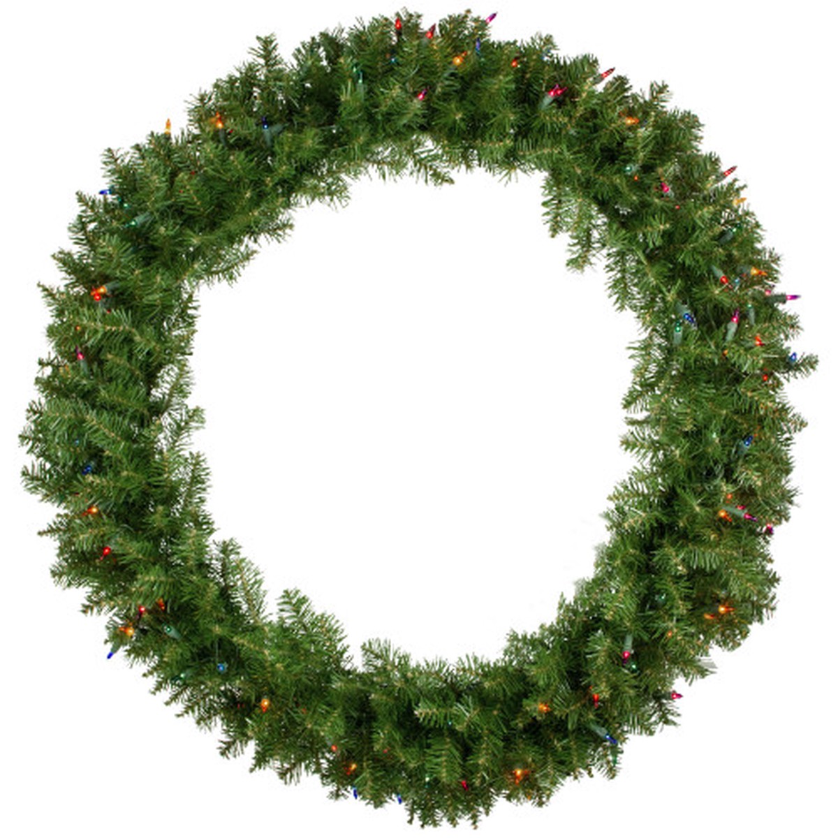 Pre-Lit Rockwood Pine Artificial Christmas Wreath - 36" - Multi Lights