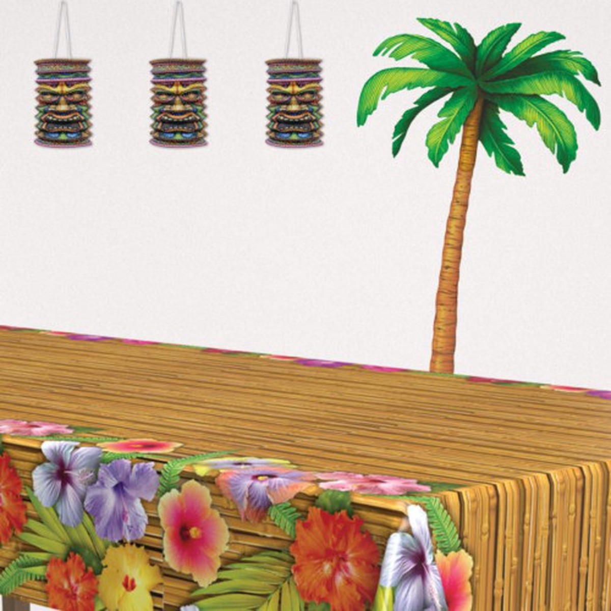 Tiki Paper Lantern Party Decorations - 9" - Multicolor - Pack of 18