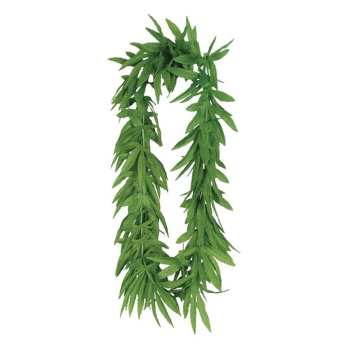 Tropical Fern Leaf Lei Necklaces - 40" - Green - Pack of 12