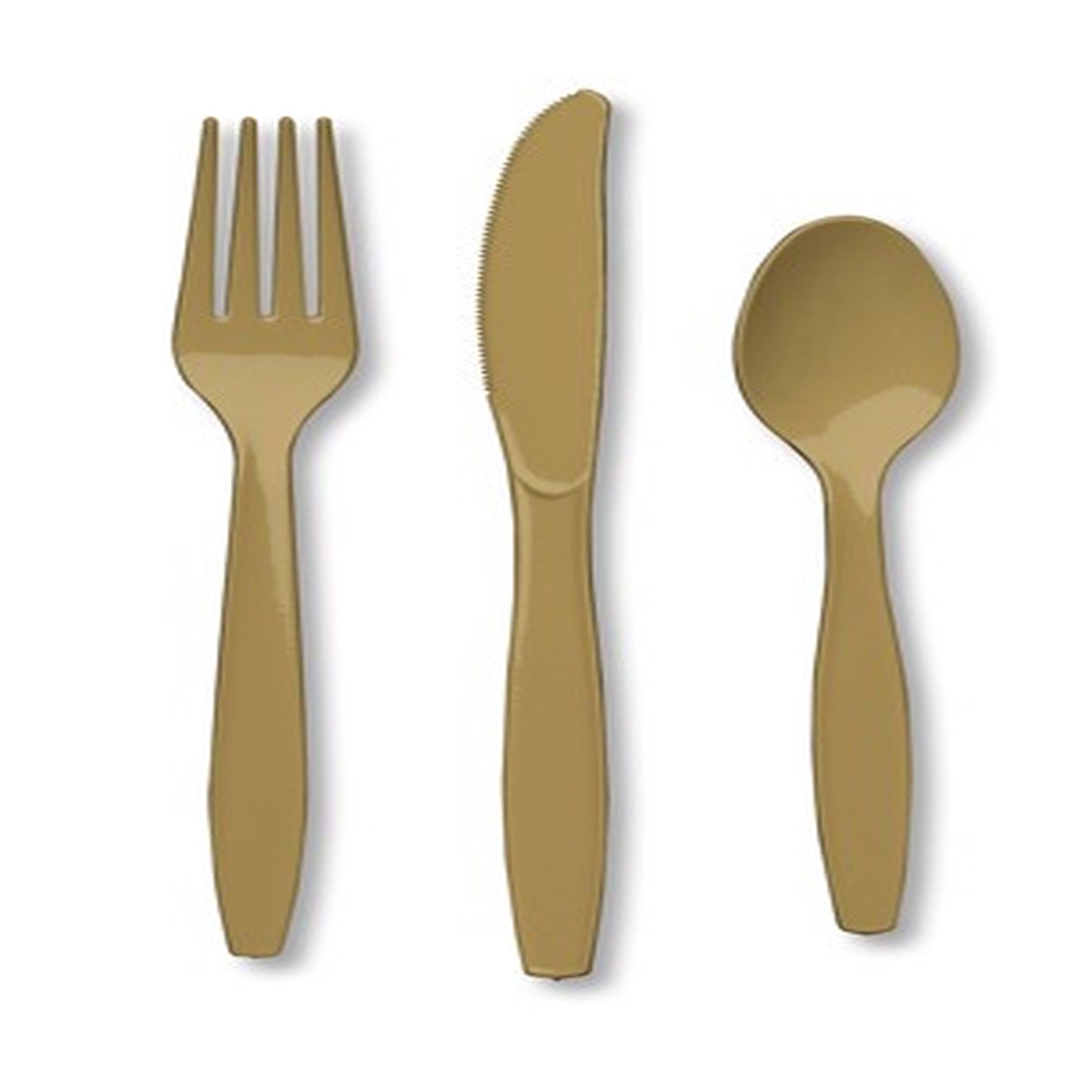 3-Piece Disposable Party Cutlery Sets - 7.5" - Gold - Club Pack of 288