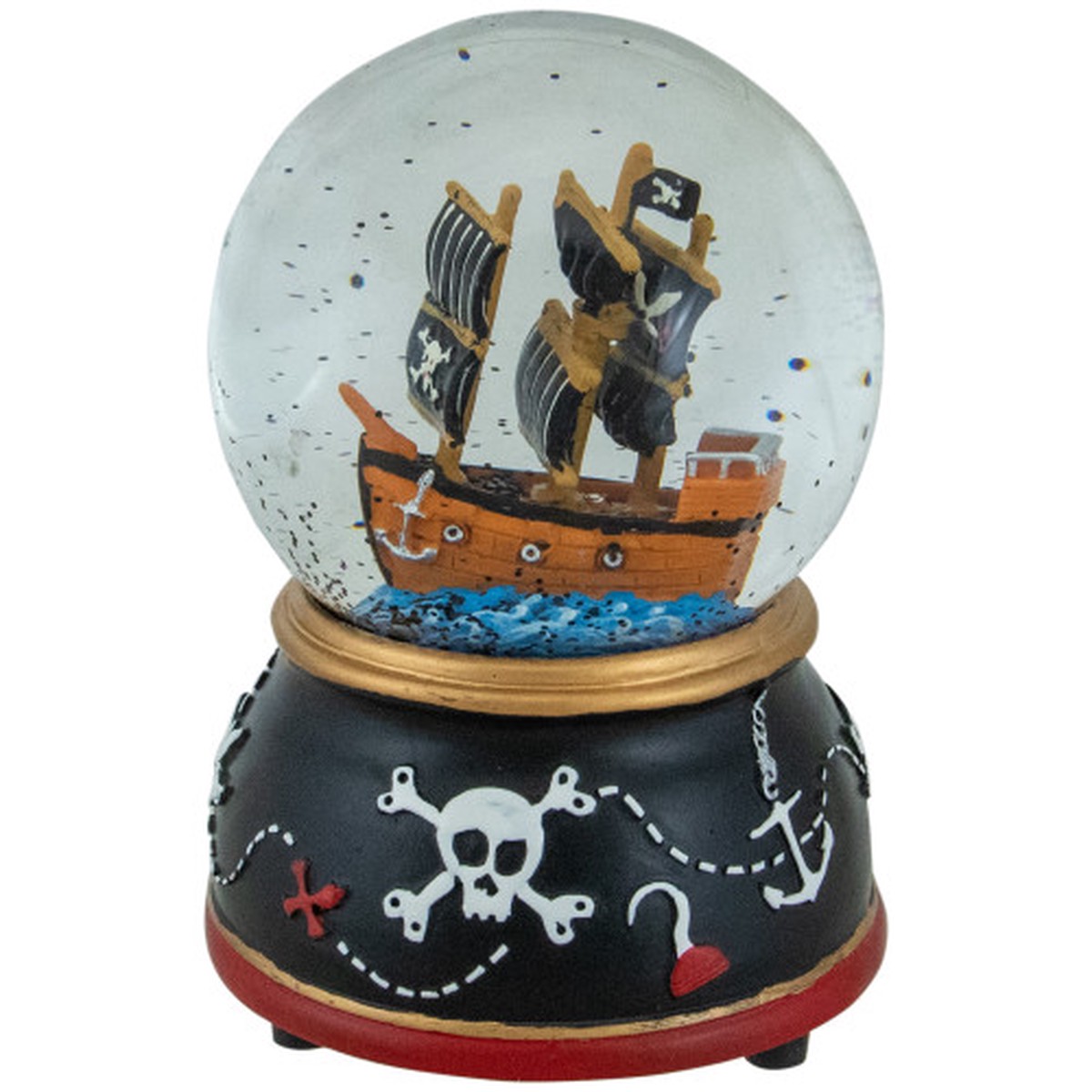 5" Children's Musical Pirate Ship at Sea Snow Globe
