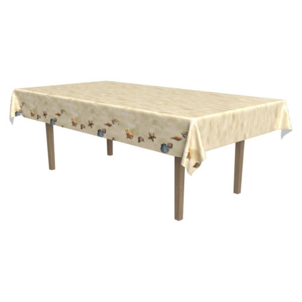 Beach Style Disposable Party Tablecloth - 108" - Beige - Pack of 12