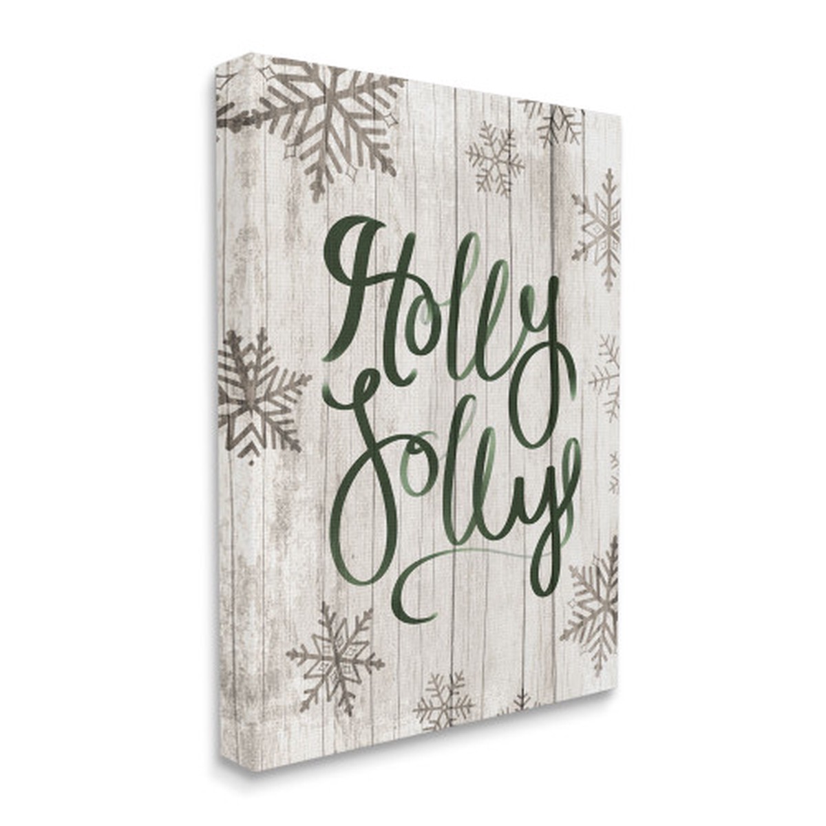 Black and White Rustic Snowflakes Super Oversized Stretched Canvas Wall Art 48" x 36"