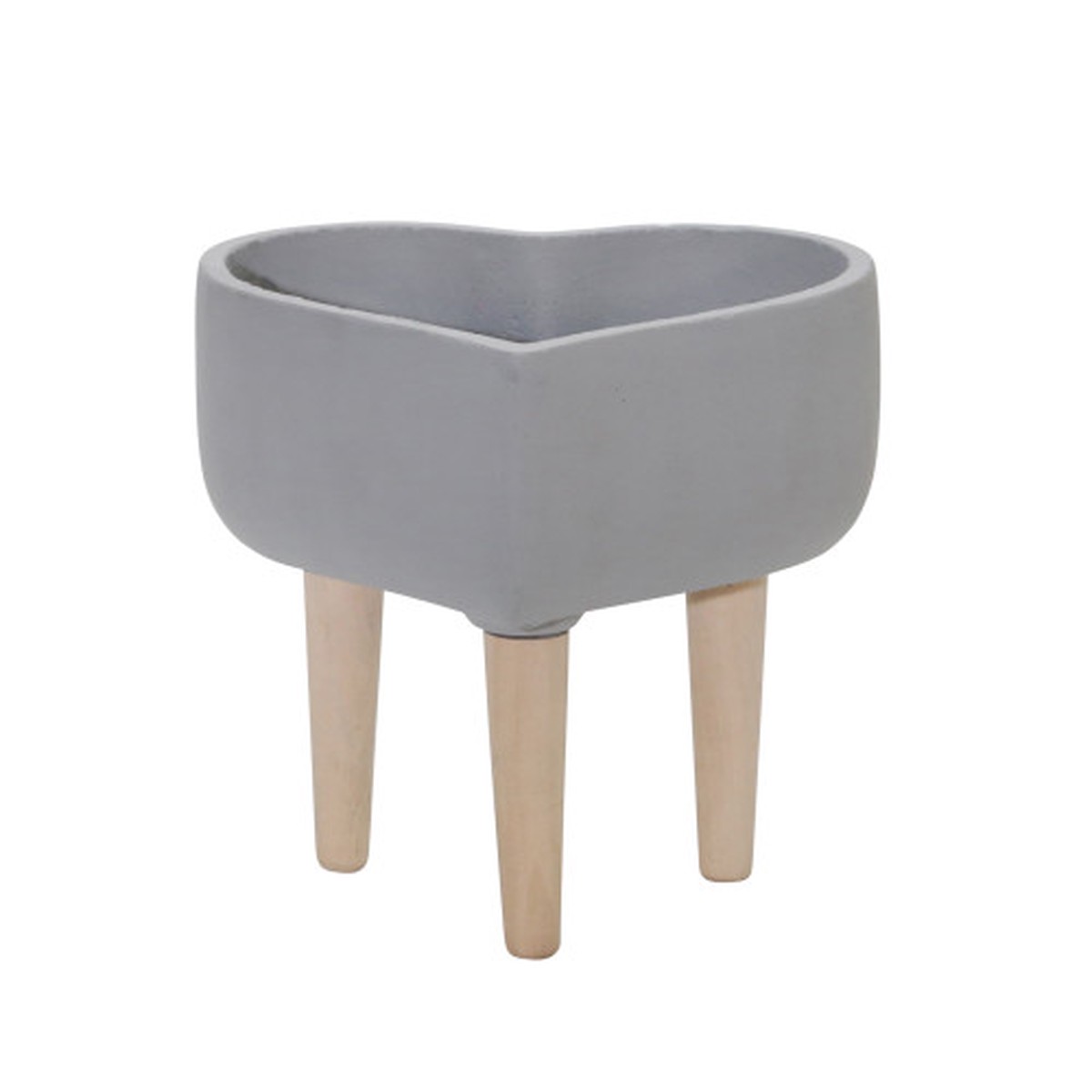 Ceramic Tripod Outdoor Standing Planter - 9" - Gray and Beige