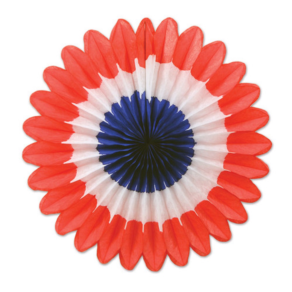 Club Pack of 72 Patriotic Red, White and Blue Mini Tissue Fan Hanging Party Decorations 6"