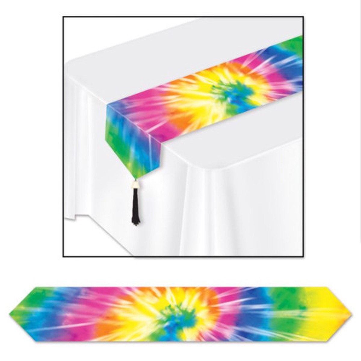 Groovy Printed Tie-Dyed Table Runners - 72" - Pack of 12
