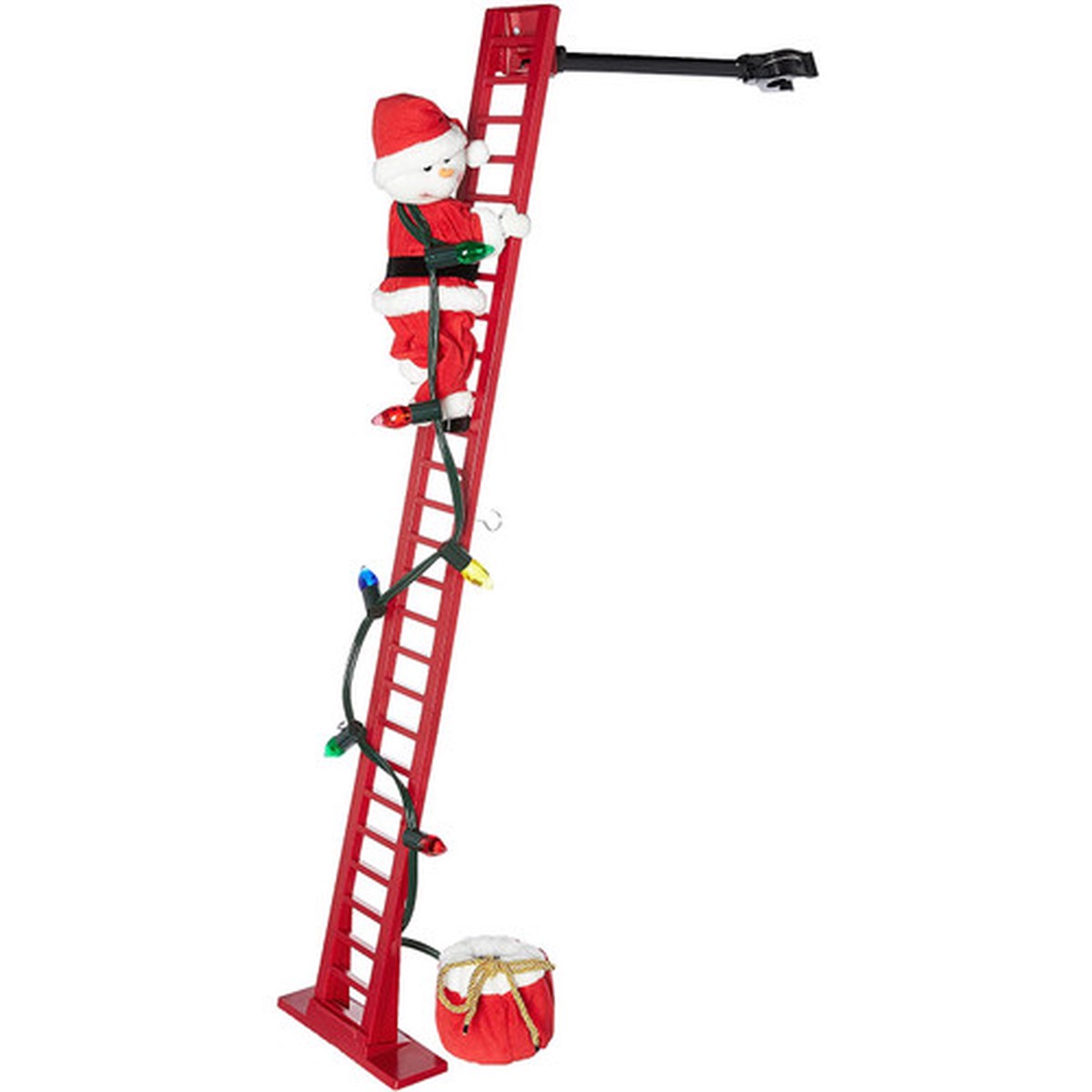 Mr. Christmas Animated Plush Super Climbing Snowman on Ladder, 40"