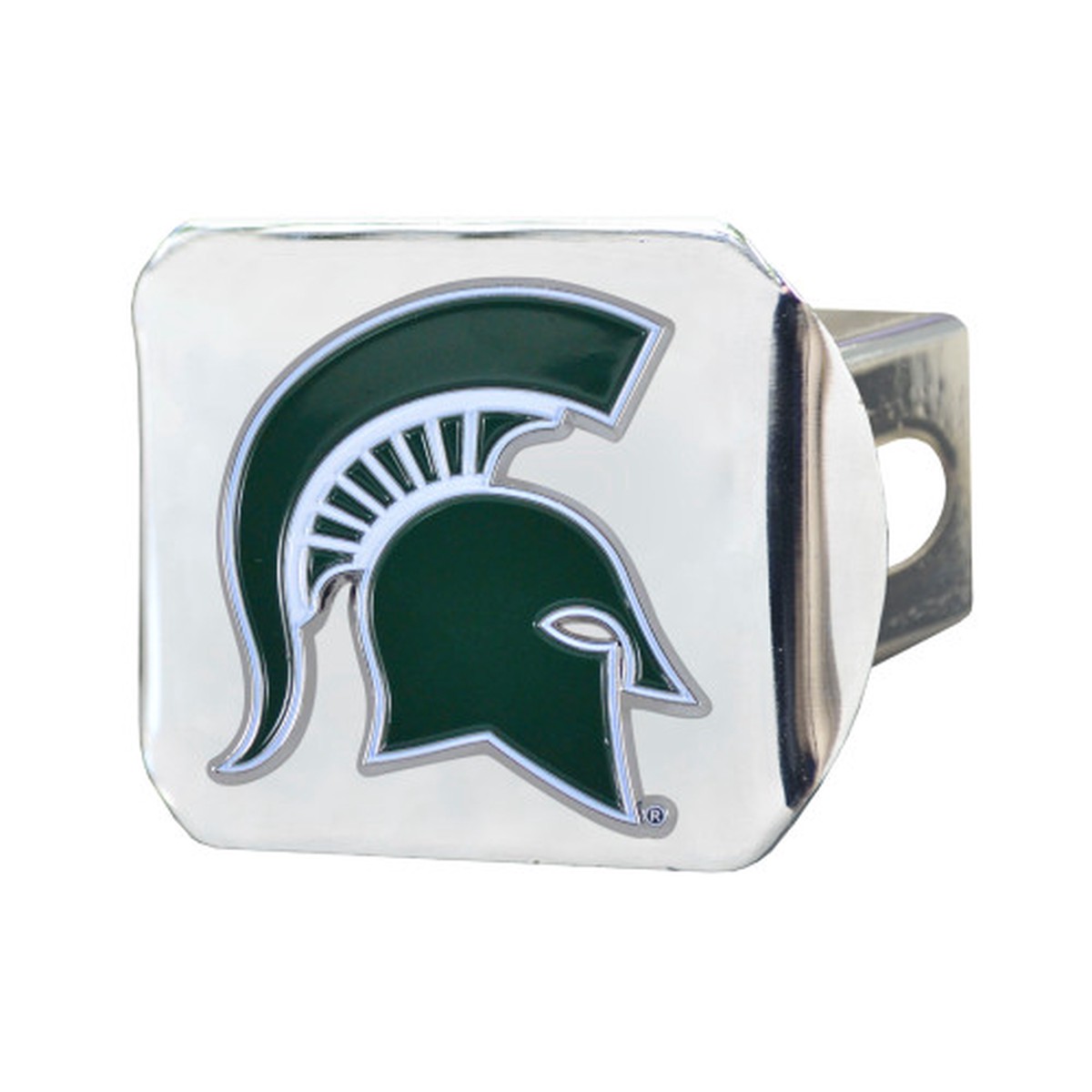 NCAA Michigan State University Spartans Color Class III Hitch - Chrome Hitch Cover Auto Accessory