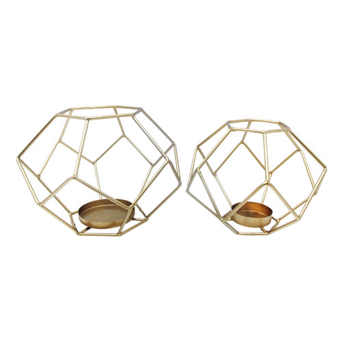 Orb Decorative Votive Holders - 8" - Gold - Set of 2