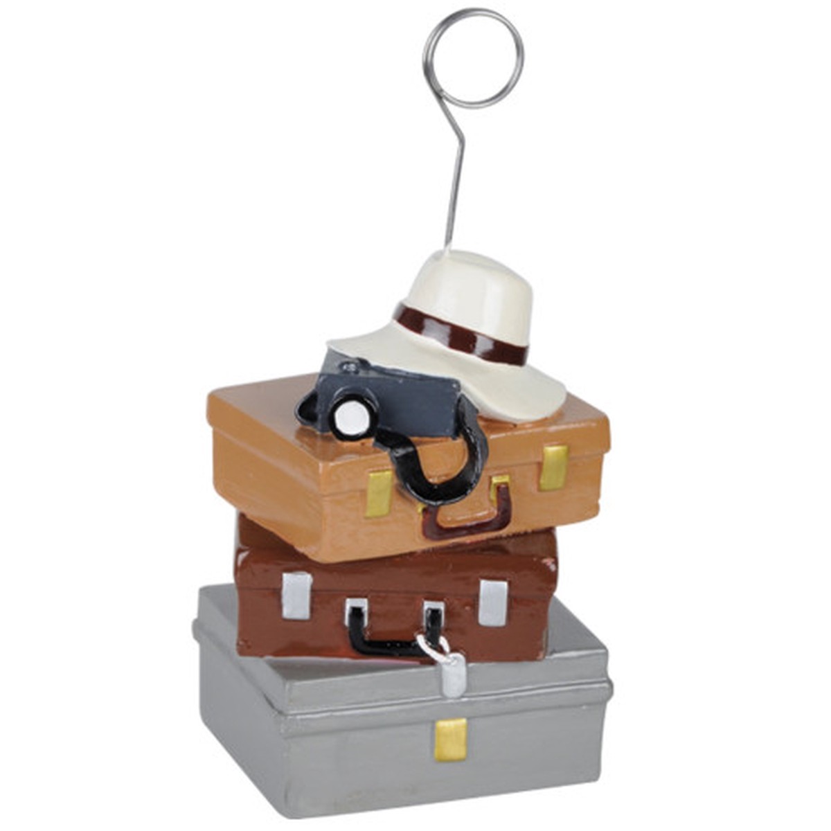 World Traveler Photo or Balloon Holder – White and Brown – 6 oz – Pack of 6