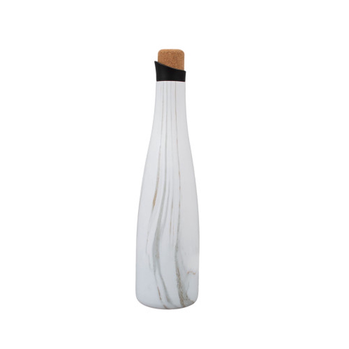 13.25" White and Brown Wine Carafe Stainless Steel Water Bottle, 750 ml