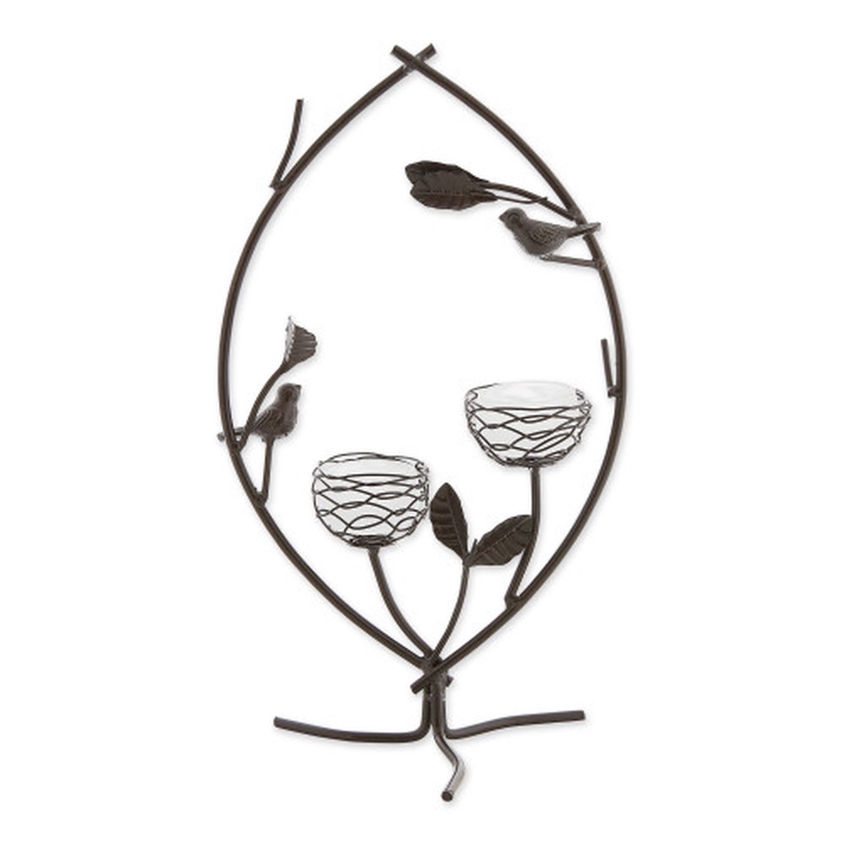 13.5" Brown Harmony Birdies Tealight Candle Holder