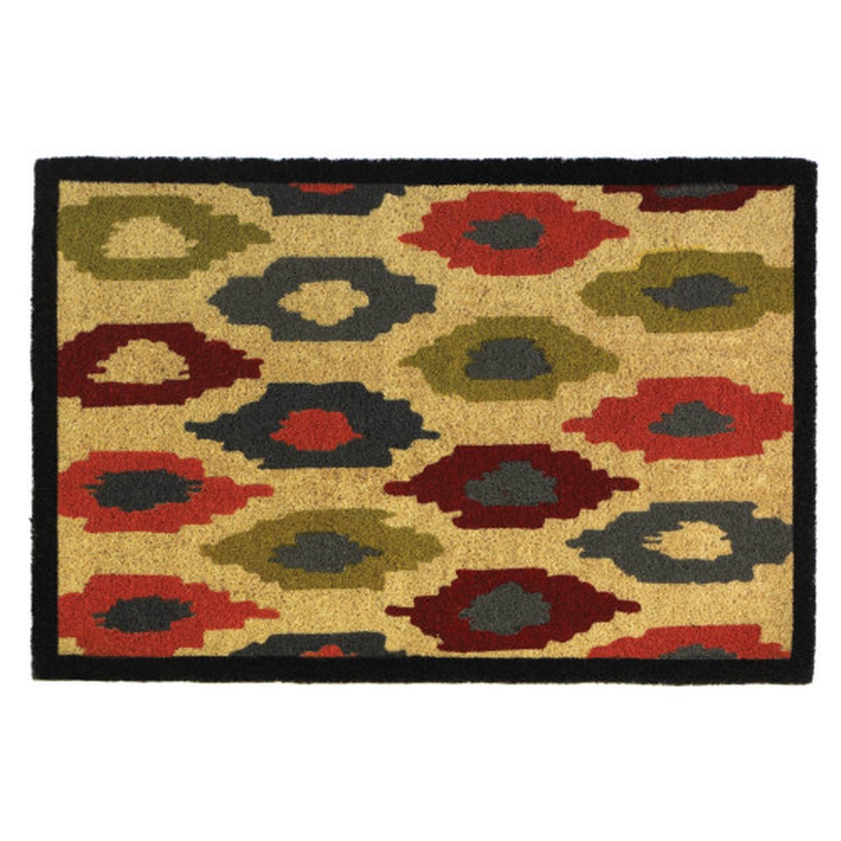 16" x 23" Beige and Green Contemporary Doormat