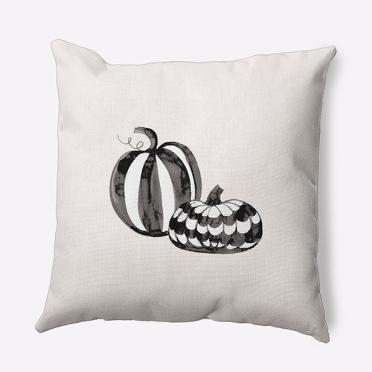 20" x 20" Ivory and Black Pumpkin Duo Halloween Throw Pillow